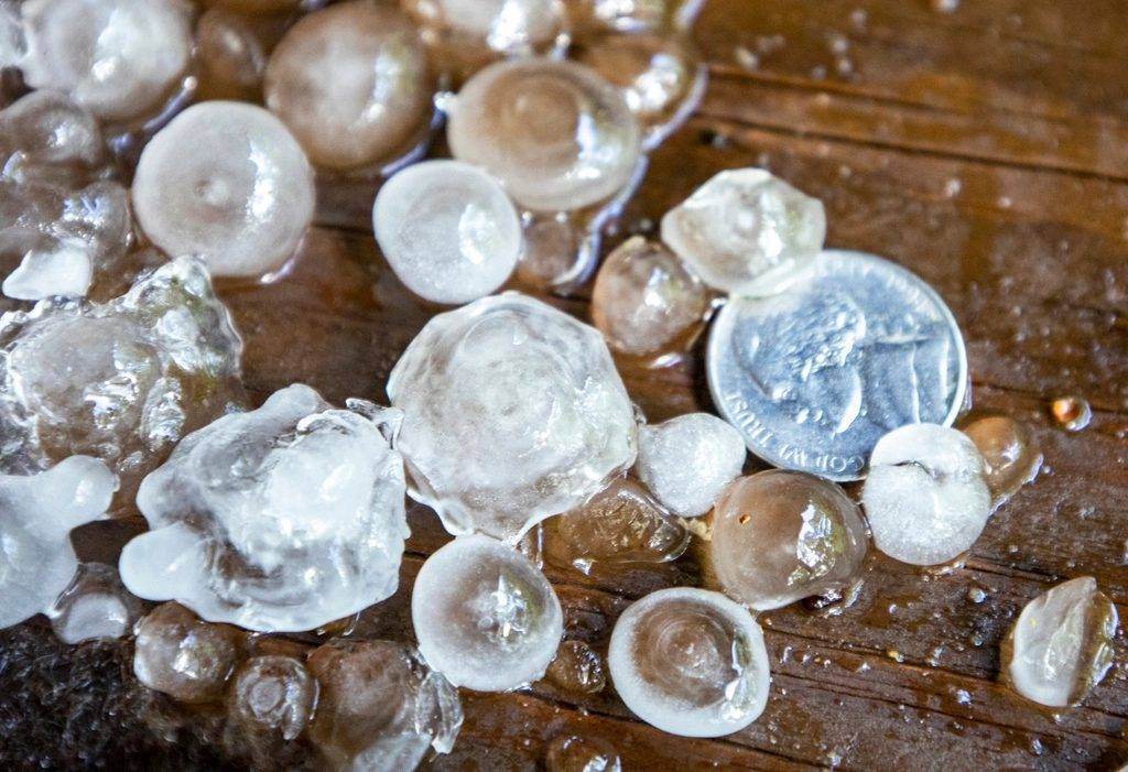 Hailstones after a storm